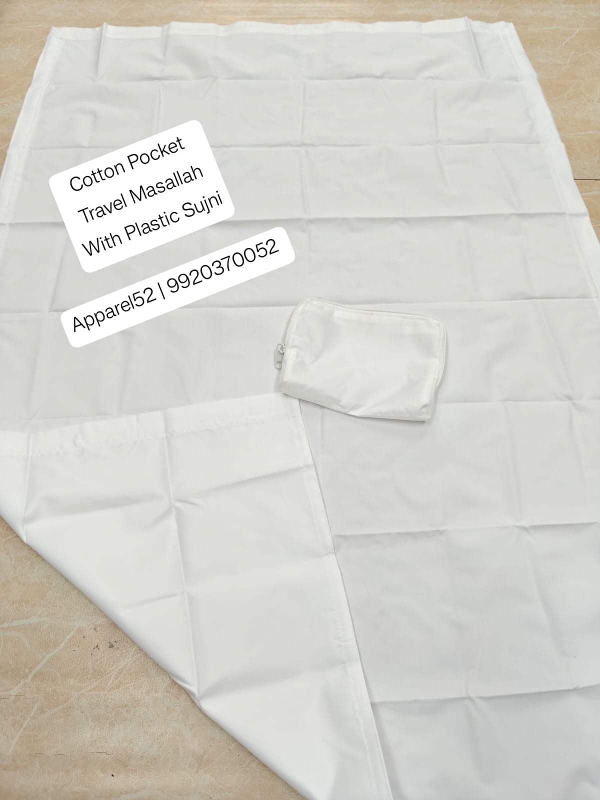  Cotton pocket masallah for Umrah with plastic sujni below